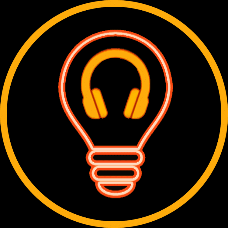 BlackLite Productions logo bulb orange color