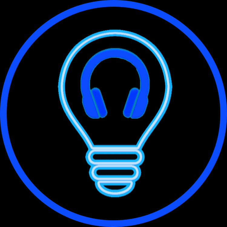 BlackLite Productions logo bulb blue color